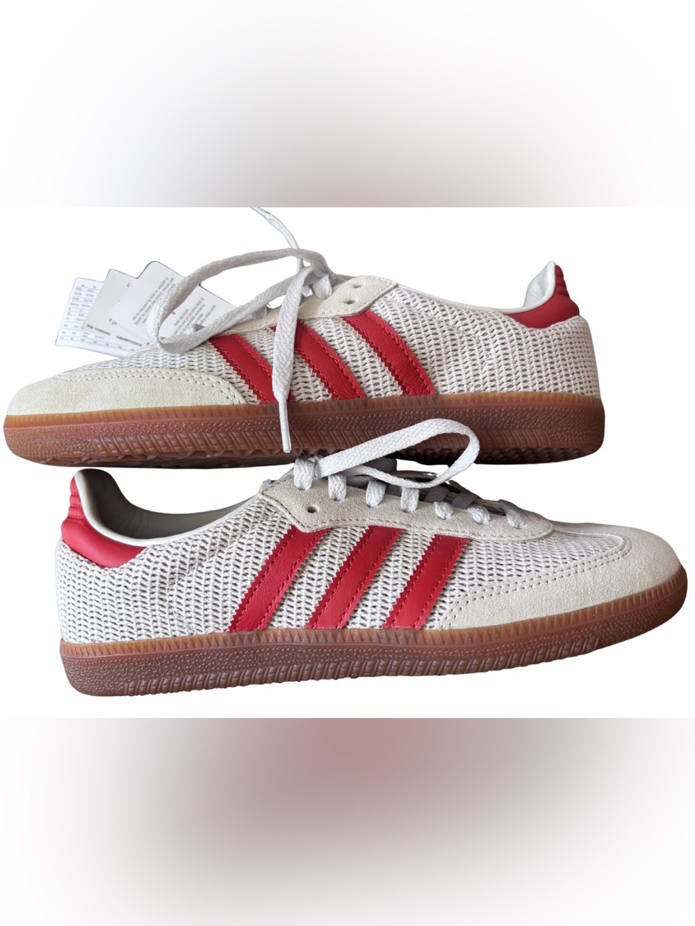 Adidas OG Samba, NWT White & "Pre-loved Red" color Mesh- Summer Sneaker!
